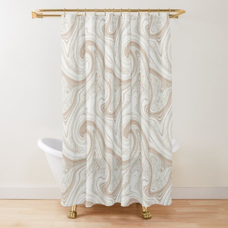 scalloped shower curtain