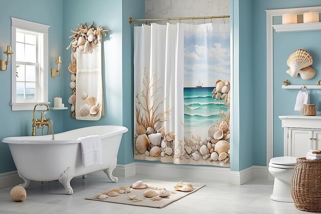 coastal shower curtains