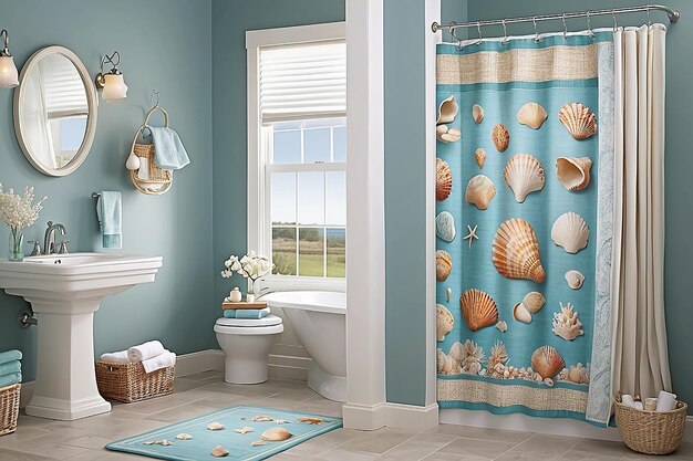 coastal shower curtains